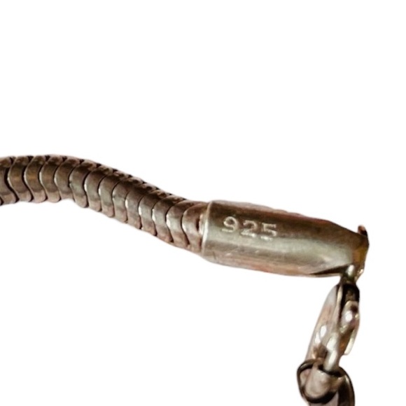 Tahitian Black Pearl and 925  Plumeria Pendant on a .925 Snake chain - Picture 6 of 10